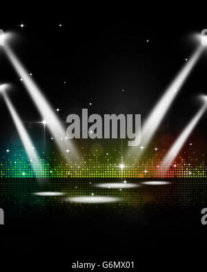 abstract multicolor music party event stage lights Stock Photo