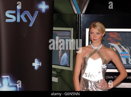 Supermodel Jodie Kidd launches the exlusive Sky+ concession at Selfridges, Oxford Street, central London, where she demonstrated Sky's new digital TV recorder at same store where John Logie Baird first launched the television to the public in 1926. Stock Photo