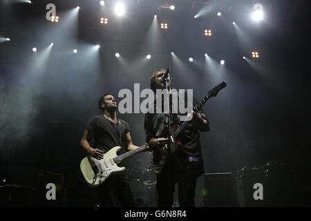 The Vaccines perform on stage at the 2013 XFM Winter Wonderland concert, at the O2 Brixton Academy in South London. Stock Photo
