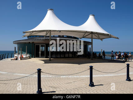 New Bandstand, Aberystwyth seafront promenade, Wales. Stock Photo