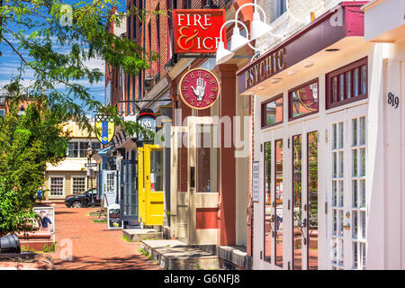 Shops at Fell's point in Baltimore, Maryland, USA. Stock Photo