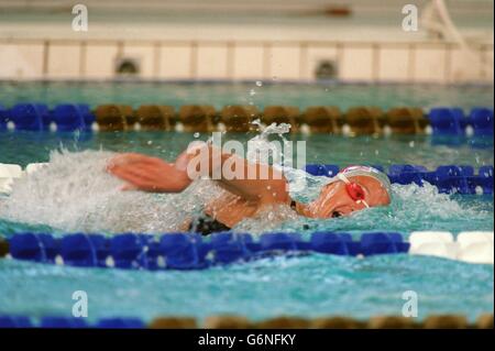 22-JUL-96 ... Atlanta Olympic Games, Swimming Women's 400m Freestyle Heats - Sarah Hardcastle, Great Britain in action today Stock Photo