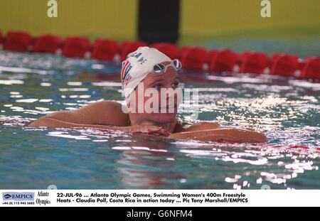 22-JUL-96 ... Atlanta Olympic Games, Swimming Women's 400m Freestyle Heats - Claudia Poll, Costa Rica in action today Stock Photo