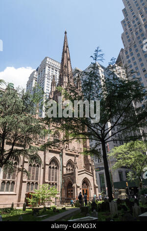 Trinity Church, Wall Street, NYC Stock Photo