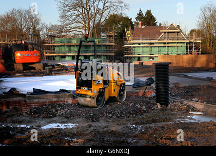 Building site for new house builds in Leigh Sinton near Worcester. Stock Photo