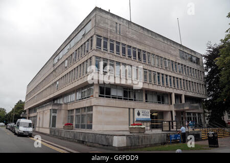 The Cardiff Central Police Station in King Edward VII Avenue, Cardiff, Wales. Stock Photo