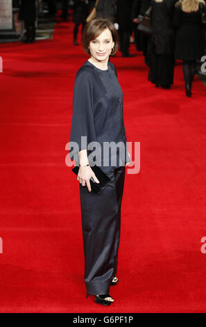 Kristin Scott Thomas arrives at the premiere of 'The Invisible Woman' held at the Kensington Odeon, London. Stock Photo