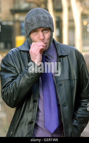 Spiderman David Chick arrives at Southwark Crown Court, Chick climbed a crane dressed as Spiderman to protest about Father's Rights to have access to their children . Stock Photo