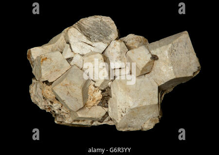 Feldspar crystals,Orthoclase, or orthoclase feldspar (endmember formula KAlSi3O8), is an important tectosilicate mineral, Montana, USA Stock Photo
