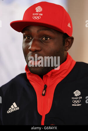 Great Britain's GB2 Bobsleigh driver Lamin Deen during the kitting out session at the adidas Centre, Stockport. PRESS ASSOCIATION Photo. Issue date: Wednesday January 22, 2014. GB2 driver Lamin Deen will be pushed by John Baines, Ben Simons and Craig Pickering, who also represented Great Britain at the 2008 Beijing summer Games in the 4x100m relay. See PA Story SPORT Britain. Photo credit should read: Nick Potts/PA Wire Stock Photo