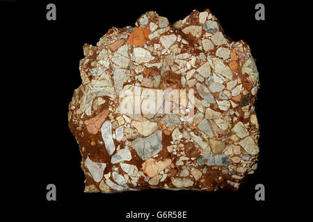 Leesburg Limestone Conglomerate  - Frederick county Maryland, Formed in a Triassic half grabben created when the Africa plate sp Stock Photo