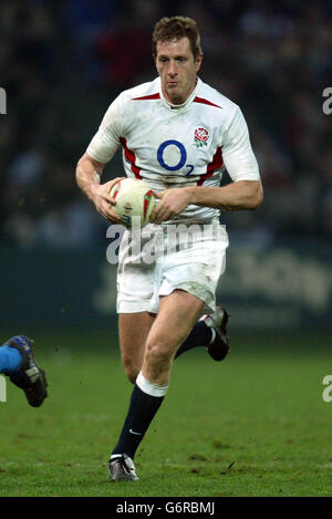 England's Will Greenwood during the RBS 6 Nations match at the Stadio Flaminio, Rome. Stock Photo