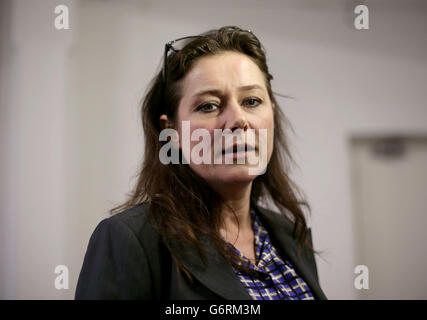 Borgen star Sidse Babett Knudsen during a photocall at Nordicana 2014, an event celebrating Nordic fiction, television and film, held at the Old Truman Brewery in Brick Lane, London. Stock Photo