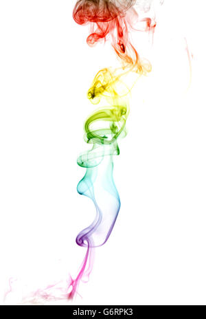 Abstract multicolored smoke on a light background Stock Photo