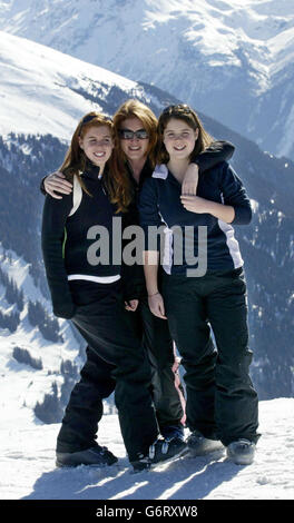 Duchess of York on Holiday in Verbier Stock Photo