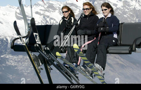 Duchess of York on Holiday in Verbier Stock Photo