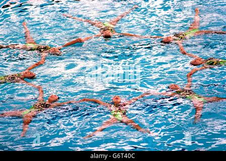 30-Jul-1996. Atlanta Olympic Games. Synchronized Swimming. the Japanese team in star formation Stock Photo