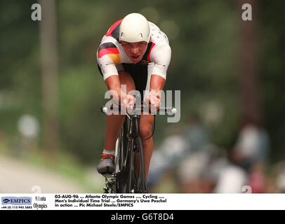 03-AUG-96 ... Atlanta Olympic Games .... Cycling .... Men's Individual Time Trial ... Germany's Uwe Peschel in action Stock Photo