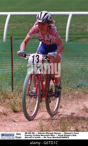 Atlanta Olympic Games. Women's Cross Country Cycling Mountain Bike. Great Britain's Deb Murrell in action Stock Photo
