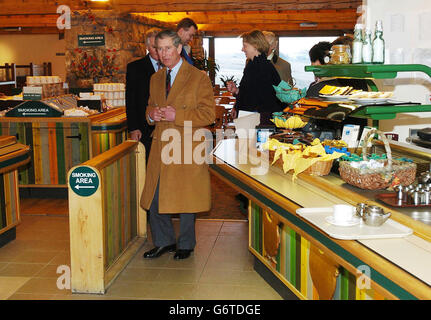 The Prince of Wales visits Westmorland Service Station Stock Photo