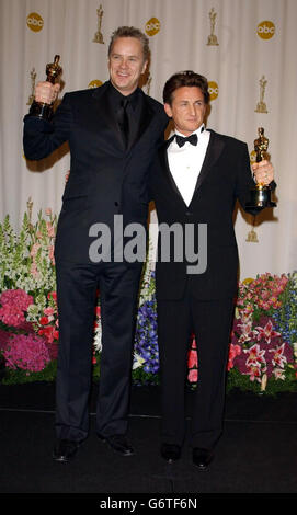 Penn & Robbins Oscars 2004 Stock Photo