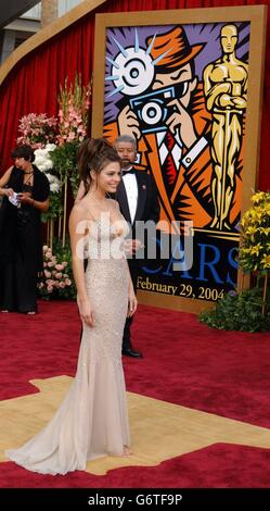 Actress Maria Menounos at the The 76th Annual Academy Awards at the Kodak Theatre in Los Angeles, California. Maria is wearing a dress by Randi Rahm decorated with 3000-carats worth of diamonds; it cost 1.4 million. Stock Photo