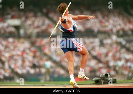 02-AUG-96 ... Atlanta Olympic Games .... Athletics ... Mens Javelin ... Steve Backley, GB in his qualifying round this morning Stock Photo