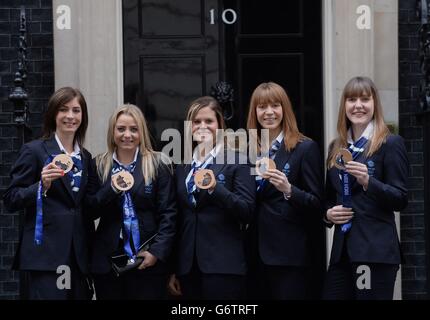 Cameron meets Winter Olympic medal winners Stock Photo