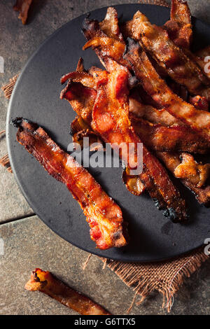 Greasy Hot Grilled Bacon Ready to Eat Stock Photo