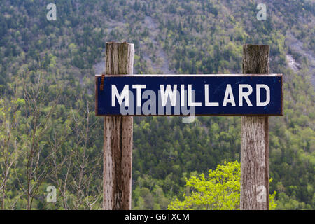 The site of the Mt. Willard Section House along the old Maine Central Railroad in Crawford Notch, New Hampshire Stock Photo
