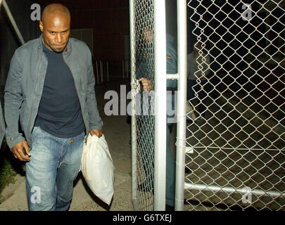 Frank Sinclair leaves Sangonera prison Stock Photo