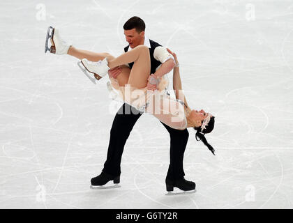 Sochi Winter Olympic Games - Day 9. Italy's Charlene Guignard and Marco Fabbri in the Ice Dance short program Stock Photo