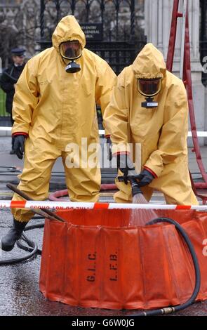 Chemical spillage in Parliament Square Stock Photo