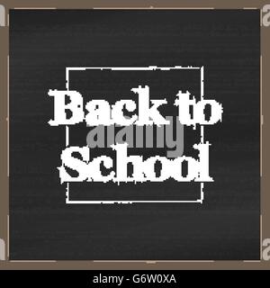 Back to school phrase written on blackboard background for your design Stock Vector