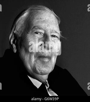 Sir Roger Bannister poses during a photocall at Paddington Recreation Ground, London. Image converted to black & white Stock Photo