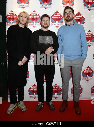 NME Awards 2014 - Arrivals - London. Alt-J arriving for the 2014 NME Awards, at Brixton Academy, London. Stock Photo