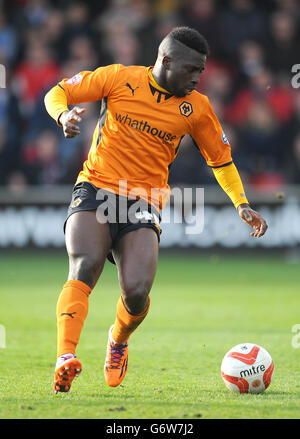 Wolverhampton Wanderers' Nouha Dicko during the Sky Bet League One match at Banks's Stadium, Walsall. PRESS ASSOCIATION Photo. Picture date: Saturday March 8, 2014. See PA story SOCCER Walsall. Photo credit should read: Joe Giddens/PA Wire.