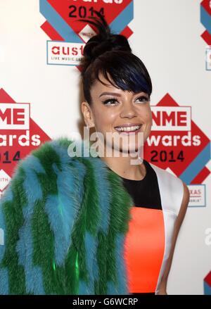 NME Awards 2014 - Arrivals - London. Lily Allen arriving for the 2014 NME Awards, at Brixton Academy, London. Stock Photo