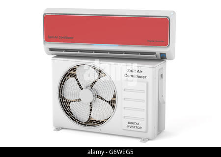 modern air conditioner system with unit, 3D rendering Stock Photo
