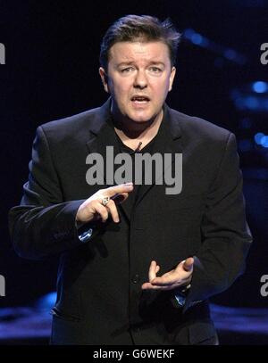 Comedian Ricky Gervais performs on stage during The Cream Of British ...