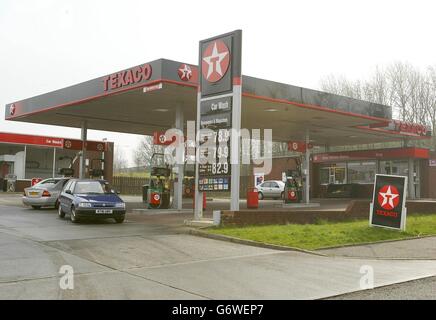 The Texaco garage in Rochdale, Greater Manchester where Cannabis Lollys are being sold, which has angered the headmaster of nearby St Cuthbert's High School. Although the green sweets contain hemp extract and not cannabis, headmaster John Wood today said they made the drug 'look glamorous' and said: 'We are very unhappy that these things are on sale. Stock Photo