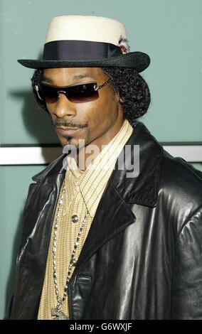 Actor and rapper Snoop Dogg arrives for the premiere of 'Kill Bill Vol. 2' at the Arclight's Cinerama Dome in Los Angeles. Stock Photo