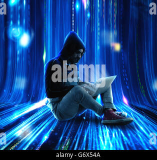 Mysterious hacker Stock Photo