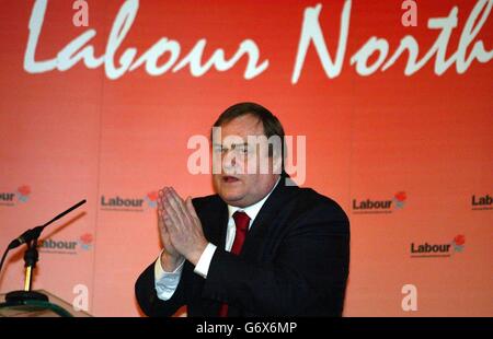 Deputy Prime Minister, John Prescott, addressing the Labour North West regional conference at Liverpool's St George's hall. 18/08/2004 Mr Prescott will launch an information pamphlet, Wednesday August 18, 2004 about the forthcoming referendums on regional assemblies. Voters in the North East will go to the polls on November 4 to decidewhether they want an assembly. Last month, Mr Prescott put ballots in the North West and Yorkshire &Humberside region on hold over fraud fears, but said they will take place eventually. 09/09/04: John Prescott will Thursday September 9, 2004 bring to a close the Stock Photo