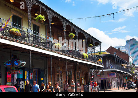 Typical Architecture in the French Quarter of New Orleans a Louisiana city on the Mississippi River, near the Gulf of Mexico Stock Photo