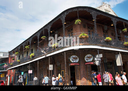 Bars in the French Quarter New Orleans a Louisiana city on the Mississippi River, near the Gulf of Mexico. Stock Photo