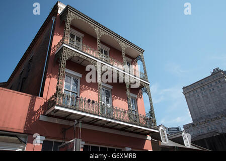 Typical Architecture in New Orleans a Louisiana city on the Mississippi River, near the Gulf of Mexico. Nicknamed the Big Easy Stock Photo