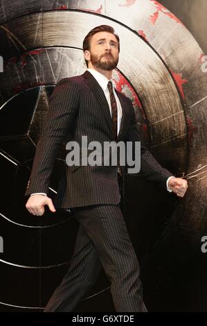 Chris Evans attending the Captain America: The Winter Soldier Premiere at the Vue Cinema, Shepherd's Bush Westfield, London Stock Photo