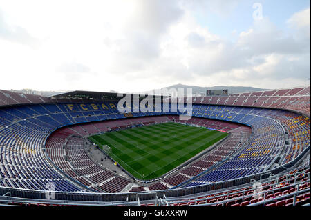 Soccer - UEFA Champions League - Round of 16 - Second Leg - Barcelona v Manchester City - Nou Camp. A general view of the Nou Camp, home of Barcelona Stock Photo