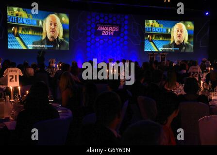 Soccer - The Football League Awards 2014 - The Brewery - London. The Prostate Cancer UK advert with comedian Bill Bailey in is show during the Football League Awards 2014 Stock Photo